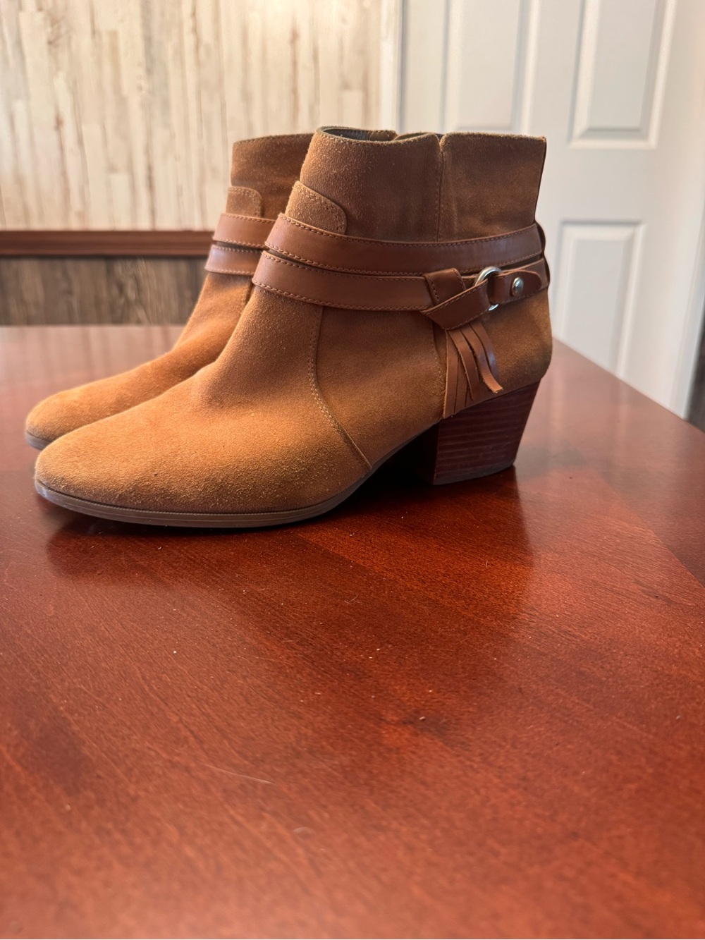 Alex Marie Brown Suede Ankle Booties